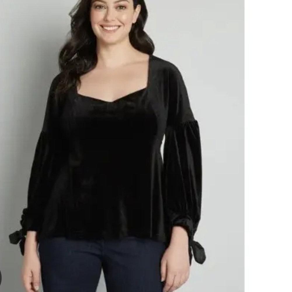 Modcloth Black Velvet Top Sz.XL